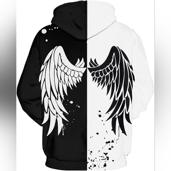 New Men's Graphic Drawstring Hoodie Sweater Multiple Sizes - Picture 3 of 4